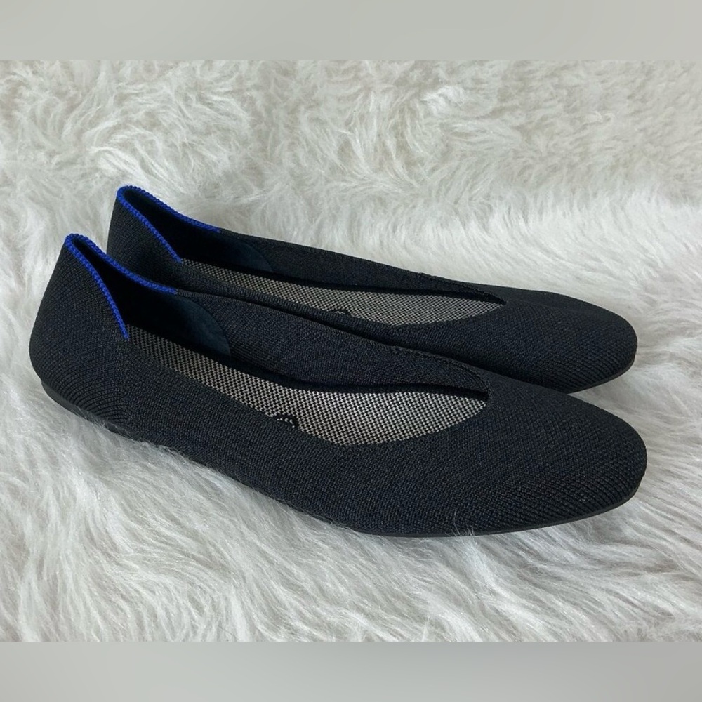 Rothy's Black Squared Off Round Toe Ballerina The Flat 10